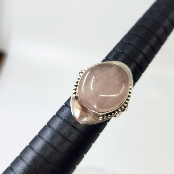 Sterling Silver Rose Quartz Ring - Picture 4 of 5